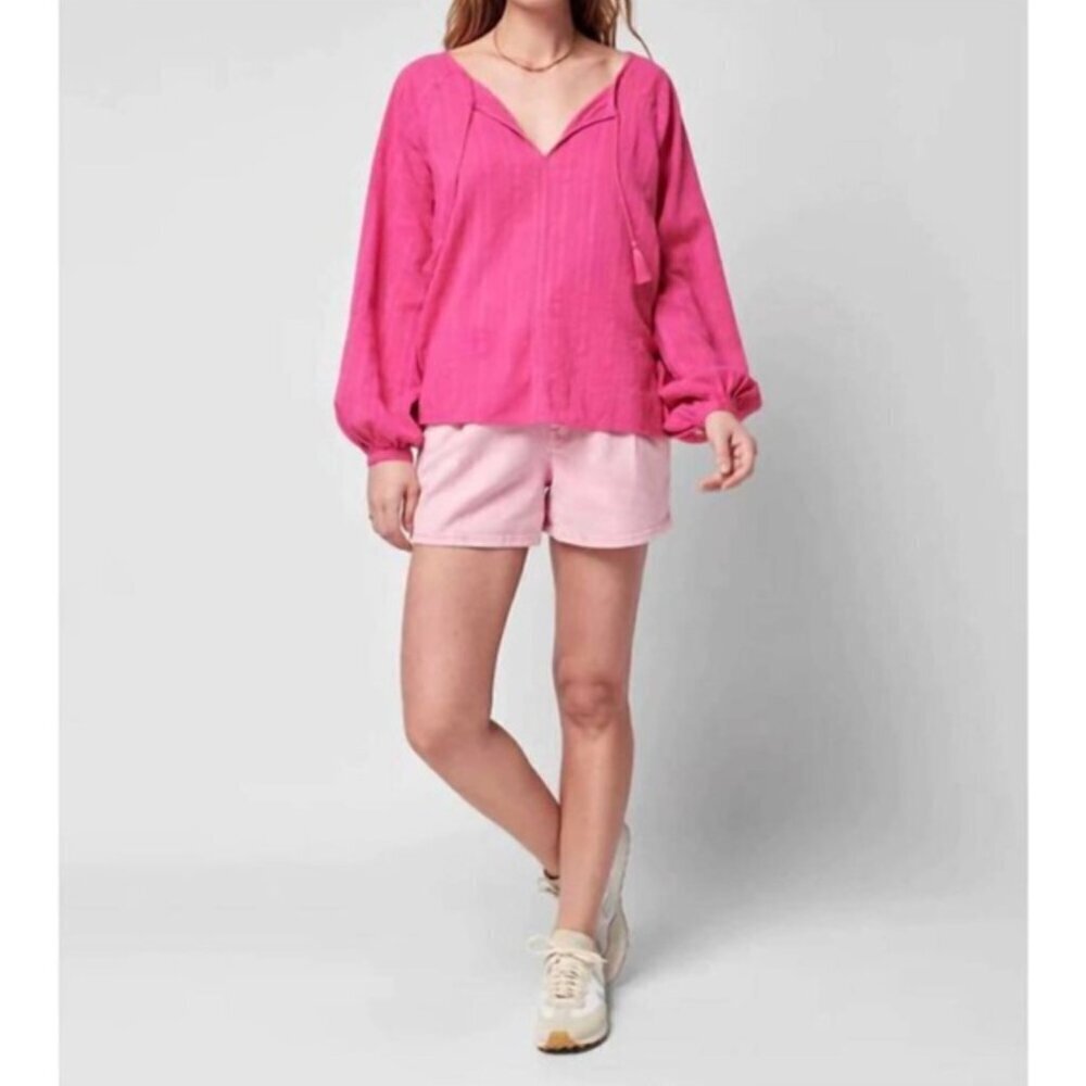Faherty Celina Organic Cotton Top French Rose Size S NWT